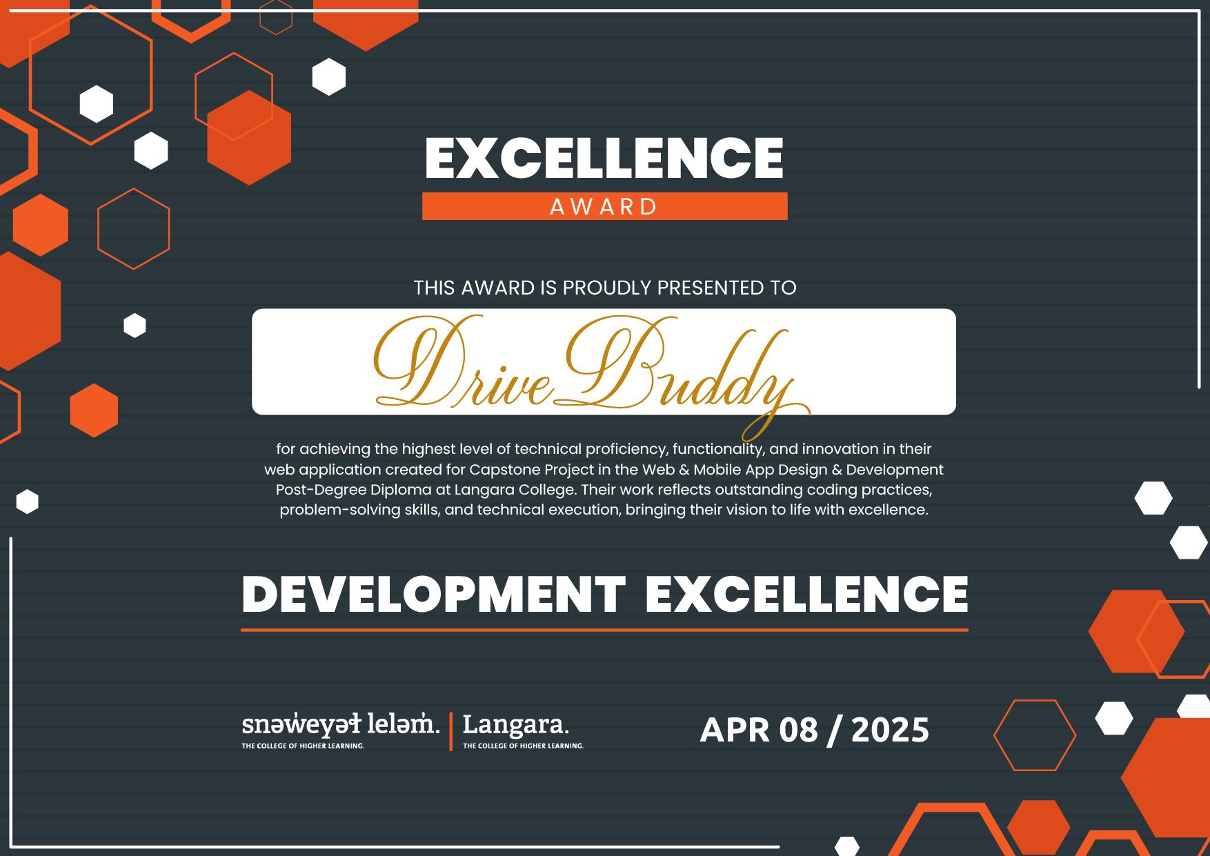 Best in Development Award